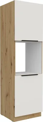 Obrázok produktu pre Kuchynská skriňa na vstavanú rúru LUNARA - šírka 60 cm, biela / dub artisan