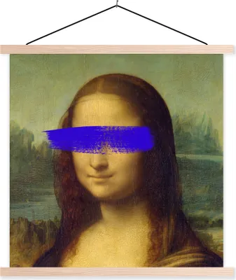 Produktbild von MuchoWow® Textilposter Mona Lisa - Leonardo da Vinci - Kunst 120x120 cm mit holzfarbenen Rahmen - Textil-Poster