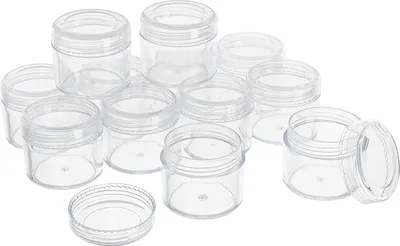 Produktbild von VBS XXL Kunststoffdosen mit Schraubdeckel "Flach", 20 ml, 12 Stück