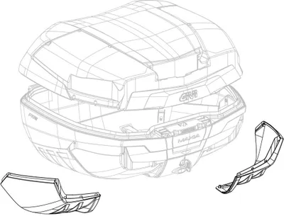 Zdjęcie produktu dla Para nakładek podłogowych na topcase GIVI V58 MAXIA 5 w kolorze czarnym