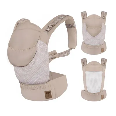 Produktbild von Kinderkraft HUGGY – ergonomische Babytrage bis 20 kg, ab 3 Monaten, verstellbar, atmungsaktive Baumwolle, M-Position, Bauch- und Rückentrage, Beige