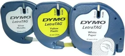 Image de DYMO S0721790 ruban d'étiquette Noir sur blanc + noir sur jaune + noir sur métal