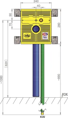 Produktbild von MHS Handwaschtisch, 25041KE5po0000, Kaltwasserleitung, HWBU/240-I/16, KE-Kelit Kelox, 1 Stk.