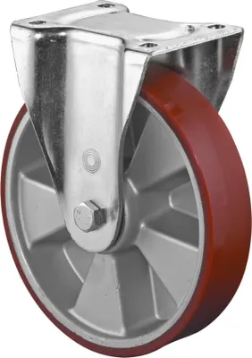 Produktbild von BS Rollen Bockrolle L610.B90.200 Durchmesser 200mmTragfähigkeit 800kg Platte 135x110mm Rad Aluminium / Guss-PUR 95 - L610.B90.200