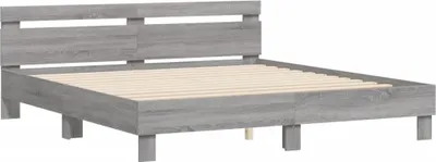 Produktbild von Bettgestell mit Kopfteil Grau Sonoma 180x200 cm Holzwerkstoff