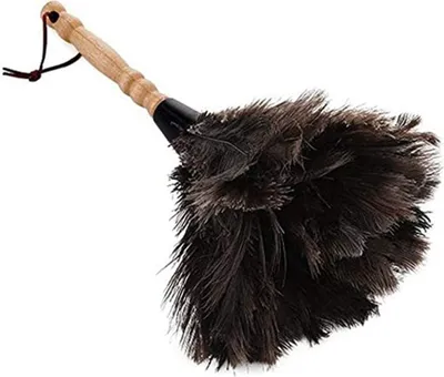 Produktbild von Staubwedel Strauß Bambusgriff Feder Staubwischer Strauss Natur Straußenfedern 32 cm