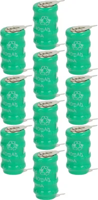 Produktbild von vhbw 10x NiMH Ersatz Knopfzellen-Akku (40 mAh, 4,8 V, NiMH)