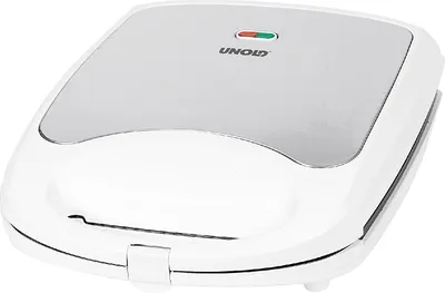 Produktbild von UNOLD Sandwichtoaster 48480 für bis zu 4 Sandwiches 1100 W weiß/Edelstahl