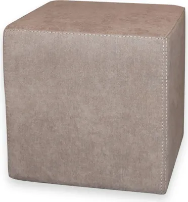 Produktbild von Betten-ABC Kubi Sitzwürfel mit Polsterstoff und Füßen, in fünf Farben, Farbe: Taupe