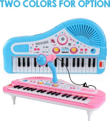 Image de 37 Clavier électronique de piano musical pour enfants Jouet instrument de musique avec microphone pour garçons et filles de plus de 3 ans