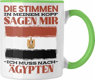 Produktbild von Trendation - Ägypten Tasse Urlaub Heimat Geschenk Spruch Ägypter Geschenkidee (Grün)