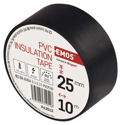 Izolační páska PVC 25mm / 10m černá, 10 ks