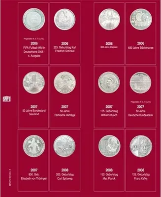 Produktbild von SAFE Ergänzungsblatt 7342-3 für 10-Euro-Münzen 2006-2008