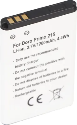 Produktbild von Akku nur für Doro Primo 215, PhoneEasy 332 GSM, Primo 215, Primo 405 Hisense CS668 Abmessungen unbedingt beachten: ca. 53,3x36,8x5,7mm.