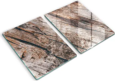Produktbild von Abdeckung Glas - Küchenabdeckung - 2x40x52 cm - Abdeckplatte -Holzstruktur