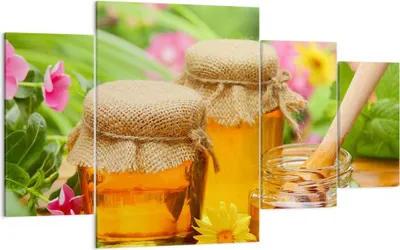 Produktbild von Bild auf Leinwand - Leinwandbild - Honig Glas Glas Vitamin - 160x90cm - Wand Bild - Wanddeko - Leinwanddruck - Bilder - Kunstdruck - Wanddekoration - Leinwand bilder - Wandkunst - DL160x90-2475