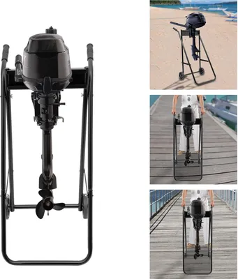Produktbild von Außenbordmotor Wagen - Klappbarer Transportwagen/Motorständer - 40 kg Tragkraft - Für Außenborder - Tragbar - Schwarz