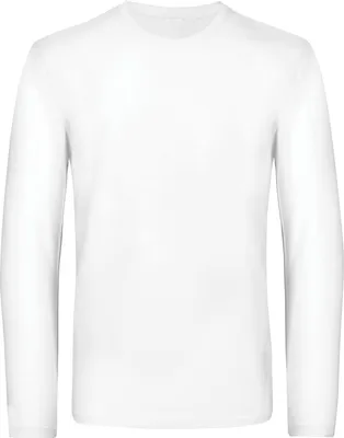 Produktbild von B&C Herren Langarm-T-Shirt #E190 RW6530 (L) (Weiß)