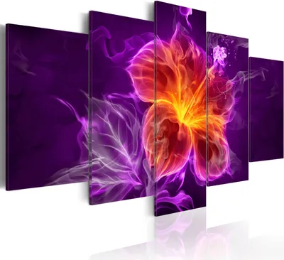 Zdjęcie produktu dla Nowoczesna fototapeta 020101-260 (150x75) - 5 sztuk Obrazy na płótnie z włókniny Fotoobraz Dekoracja ścienna Art Print Abstrakcyjne kwiaty Ornament