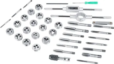 Produktbild von 40-teiliges Gewindeschneider-Set, Gewindebohrer-Set, Schneidmaschine, Gewindeschneider aus Wolframstahl, metrisches Gewindeschneider-Set M3-M12