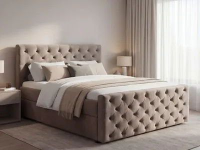 Produktbild von GrainGold Boxspringbett Montego 180x200 - Bett mit Matratze und Topper - Boxspringbett mit Bettkasten und Matratze - Boxspringbett Braun (Monolith 09)