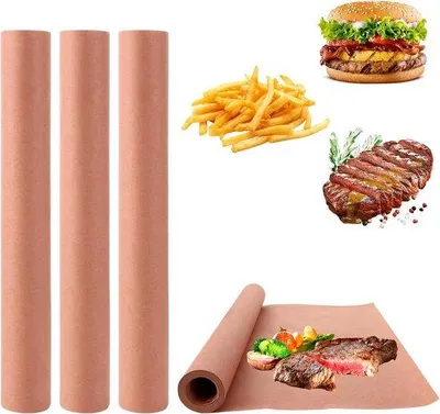 Image de Papier pour barbecue - 30 cm x 40 m - papier d'emballage rouge - papier pour grill - accessoires pour barbecue - papier journal - papier sulfurisé - 10 m par rouleau