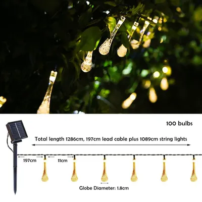Immagine prodotto di Catena decorativa a LED solare IMMAX DROP 100xLED 10 m IP65 bianco caldo