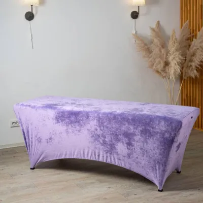 Obrázek produktu pro Veloursový potah na kosmetické lehátko | Pro kosmetické salóny | Praktický výřez pro nohy | Snadná údržba | 190x70 cm, světle fialová