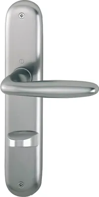 Produktbild von Drückergarnitur VERONA - auf Schild WC 90, 37 - 42, Edelstahl Effekt ÖNORM