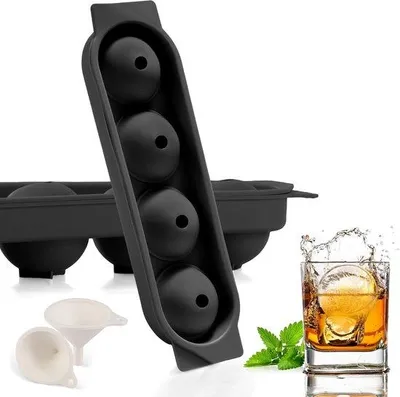 Produktbild von Famanu Set von 2 Silikon-Eiswürfelformen mit Deckel - Schwarz