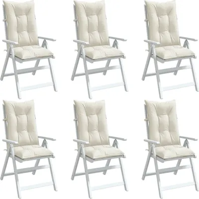 Produktbild von "2024"cloris Hochlehner-Auflagen 6 Stk. Melange Creme 120x50x7 cm Stoff - Gartenmöbelauflagen CHY90082498