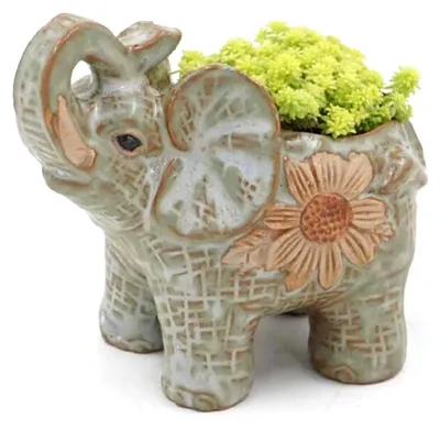 Produktbild von Keramiktopf Elefanten Kaktus Sukkulenten Pflanze Topf Blumen Pflanzer Mini Garten