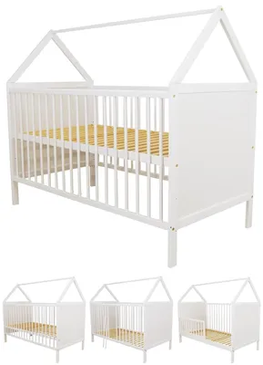 Łóżeczko/tapczanik Jaś domek 140x70 kolor Biały – zdjęcie produktu 1