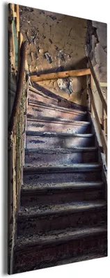 Produktbild von Wallario Premium Leinwandbild Treppe in einem alten Haus in Größe 80 x 200 cm