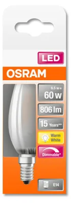 Produktbild von OSRAM LED-Lampe variable Milchglasflamme - 6,5 W äquivalent 60 W E14 - Warmweiß