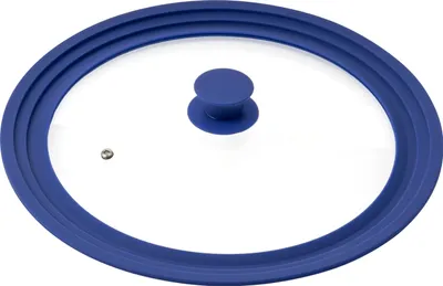 Produktbild von bremermann Universal-Glasdeckel mit Silikonrand, 30/32/34 cm, blau groß