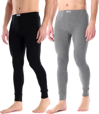 Produktbild von Ladeheid 2 Pack Herren Lange Unterhose LA40-247 (Schwarz, Melange, M)