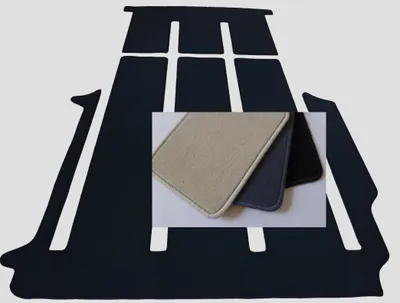 Image de Tapis de sol en velours - Noir - Pour VW T5, T6, T6.1 Multivan