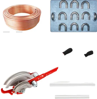 Produktbild von Rohrbiegewerkzeug, robuste Metallkonstruktion, geeignet für 15 mm und 22 mm Rohre, benutzerfreundliche Bauweise