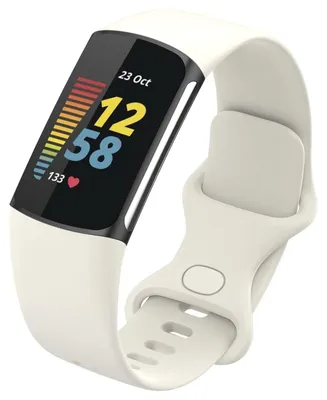 Productafbeelding van Silikon Armband voor Fitbit Charge 5 - Verstelbaar Sportband - Aprikose