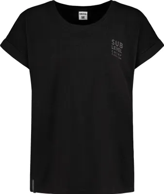 Produktbild von Sublevel Lässiges S/S Rundhals T-Shirt mit Aufschrift und Rollsäumen Größe: S