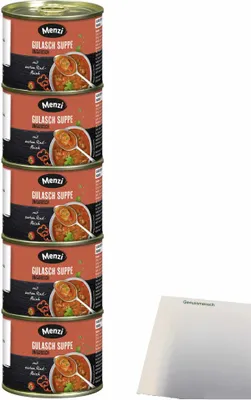 Produktbild von Menzi Gulasch Suppe Ungarisch (5x200ml Dose) + usy Block