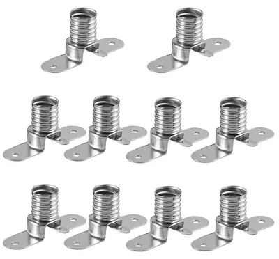 E10 Lampenfassung, 10 Stück, Schraubmontage, Silber, Metall