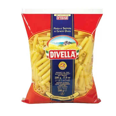 Zdjęcie produktu dla Divella 24 - Cannerozzetti, Cannerozzetti, Krótki makaron, 500 g, 10 min, 355 kcal, 1508 kJ