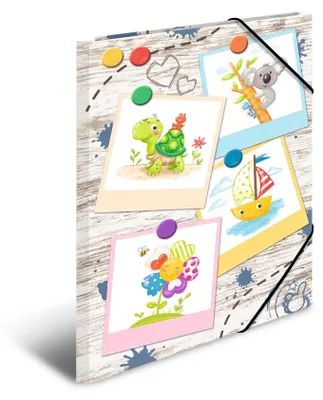 Produktbild von HERMA Sammelmappen A3 Kinder Holzoptik Set, 3 Stück, Eckspanner-Mappen aus Pappe