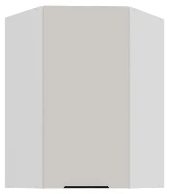 Produktbild von Küchen Eckhängeschrank 60x60 cm Küche COMO Kaschmir beige matt + Weiß matt Küchenzeile Küchenblock Einbauküche Höhe 90 cm