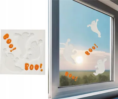 Produktbild von Gel-Dekoration Fensteraufkleber GEISTER BOO Halloween Party
