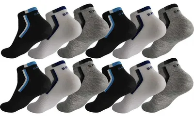 Produktbild von 12 Paar Sneaker Socken Herren Damen Sport Socken Baumwolle, 12 Paar, mix5 39-42
