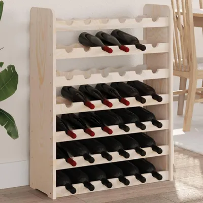 Produktbild von Weinregal aus massivem Kiefernholz 67,5x25x87cm