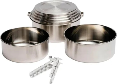 Produktbild von Solo Stove Camping Topfset 3-tlg. Edelstahl, ultrakompakt, 2L 1.5L 1.25L, für offenes Feuer